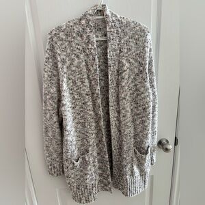 Reitmans Gray Speckled Open-Front Cardigan
